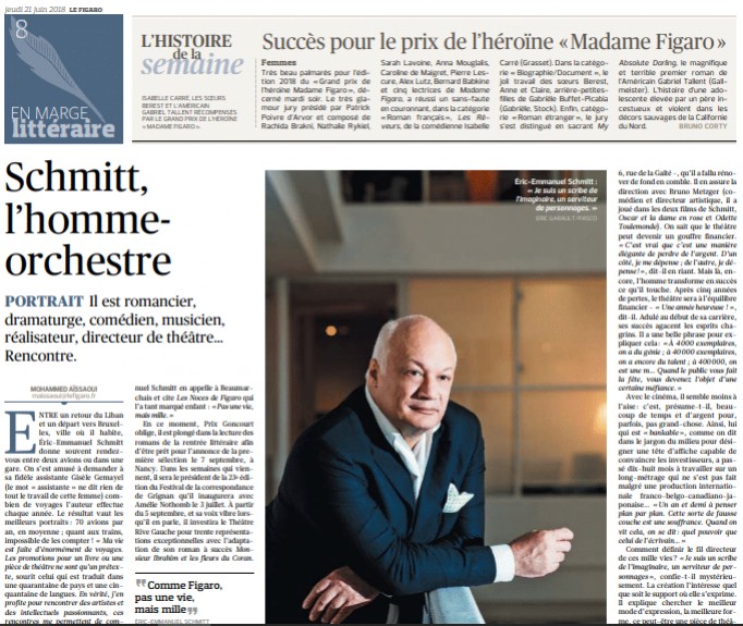 Eric-Emmanuel Schmitt sur LE FIGARO